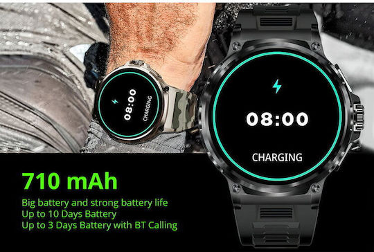 Colmi V69 Aluminium 52mm Smartwatch mit Herzfrequenzsensoren Schwarz Large