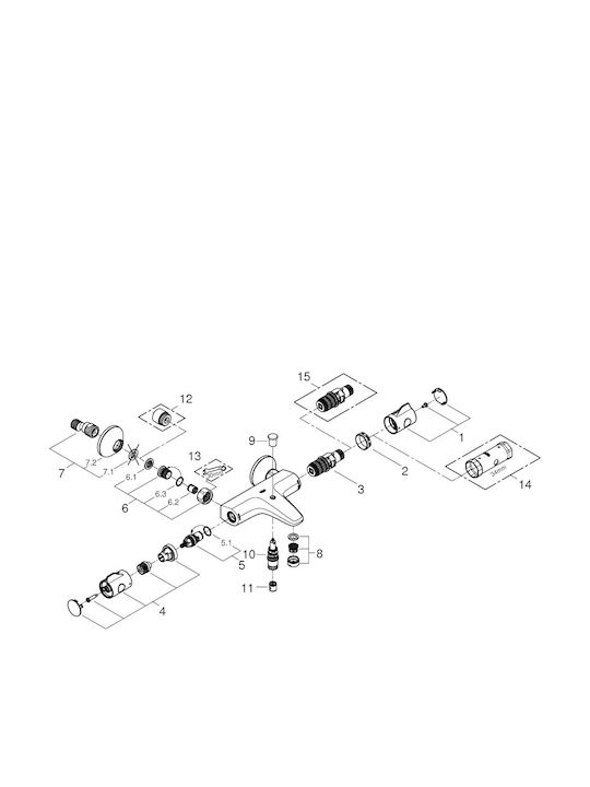 Grohe Миксер Батерия Баня Черен