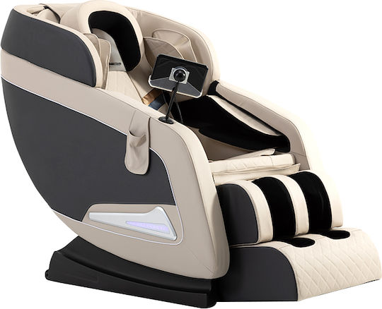 Relax Armchair Massage with Footstool from Leatherette Beige 136x74x108cm