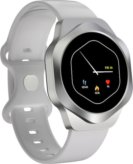Canyon Hexagon 88 Wasserdicht Smartwatch mit Pulsmesser (Silber)