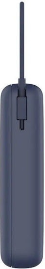 Xiaomi Integrated Cable Power Bank 20000mAh 33W με Θύρα USB-A και Θύρα USB-C Ice Blue
