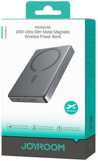 Joyroom JR-PBM08 Pro MagSafe Power Bank 10000mAh 20W with USB-C Port Power Delivery Gray