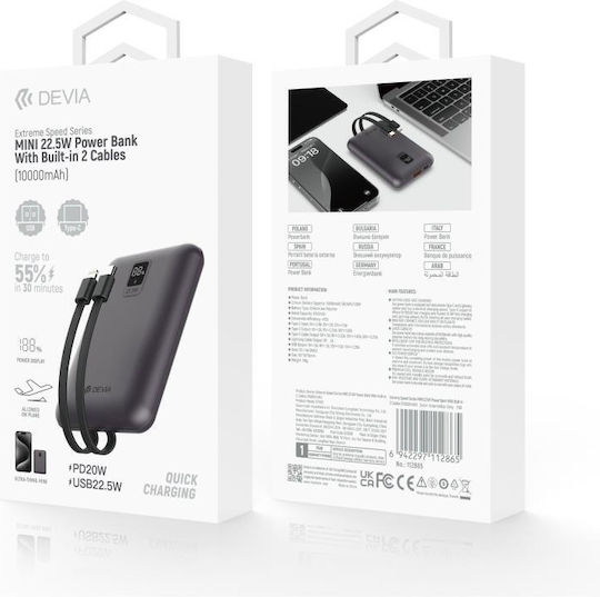Devia EP202 Mini Power Bank 10000mAh 22.5W Gray