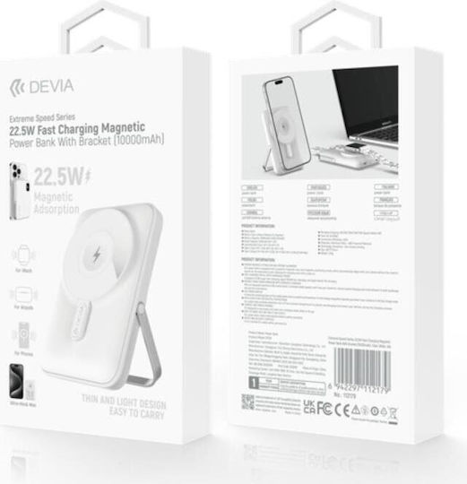 Devia EP201 MagSafe Power Bank 10000mAh 22.5W με Θύρα USB-C Power Delivery Λευκό