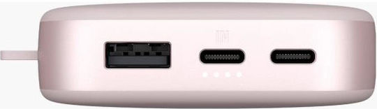 Fresh 'n Rebel Power Bank 18000mAh 20W with USB-A Port and 2 USB-C Ports Power Delivery Smokey Pink