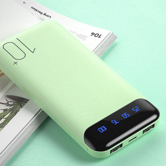 WK Minre WP-161 Power Bank 10000mAh με 2 Θύρες USB-A Quick Charge 2.0 Μαύρο