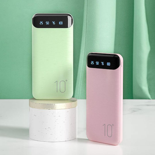 WK Minre WP-161 Power Bank 10000mAh με 2 Θύρες USB-A Quick Charge 2.0 Μαύρο