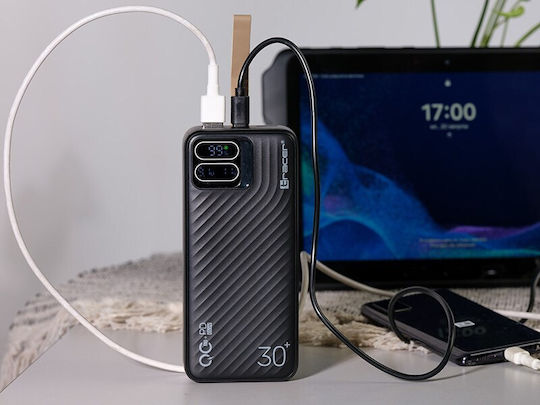 Tracer Blaze Power Bank 30000mAh 65W με 2 Θύρες USB-A και Θύρα USB-C Μαύρο
