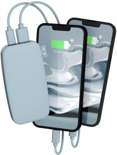Fresh 'n Rebel Power Bank 6000mAh 10W με Θύρα USB-A και Θύρα USB-C Dusky Blue