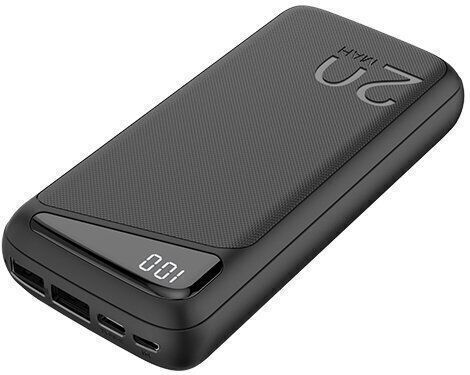 Optonica Power Bank 20000mAh με 2 Θύρες USB-A και Θύρα USB-C Μαύρο