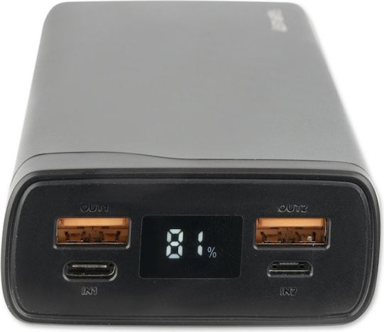 4Smarts Volthub Pro Power Bank 20000mAh 22.5W mit 2 USB-A Anschlüssen und USB-C Anschluss Schnellaufladung 3.0 Gunmetal