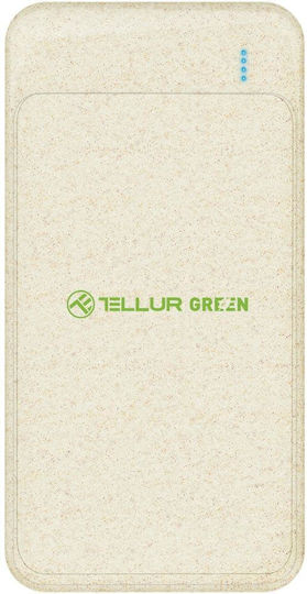 Tellur PD103 Външна Батерия 10000mAh 18W с 2 USB-A Изходни Порта и USB-C Изходен Порт Зелен
