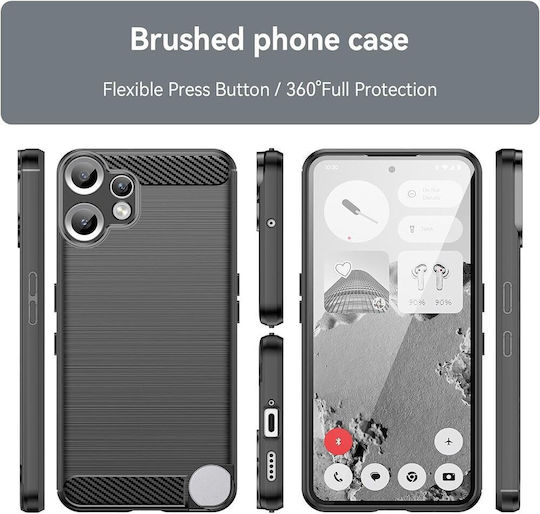 Techsuit Carbon Back Cover Silicon Negru (Nimic CMF Phone 2 Pro)