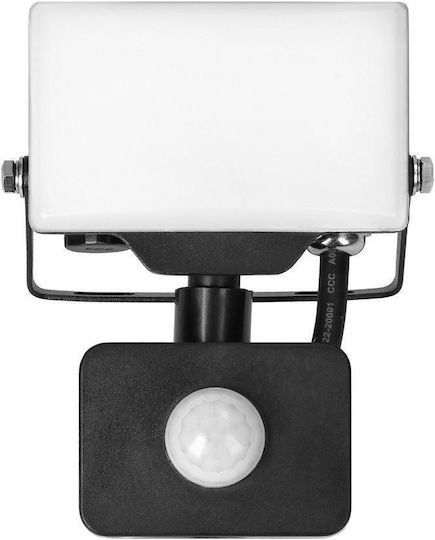 Led Projector Orno 10w Pir 800lm Ip44 4000k Aluminum + Polycarbonate White Black