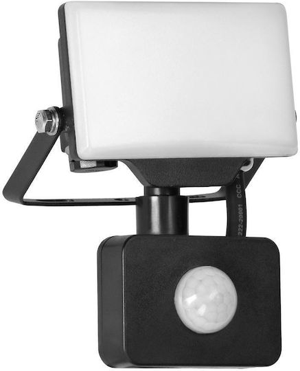 Led Projector Orno 10w Pir 800lm Ip44 4000k Aluminum + Polycarbonate White Black