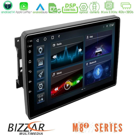 Bizzar Car Audio System for Jeep Commander / Compass / Grand Cherokee / Patriot Dodge Caliber / Charger Chrysler 300C / PT Cruiser 2005-2010 (Bluetooth/USB/WiFi/GPS/Apple-Carplay/Android-Auto) with Touch Screen 10"