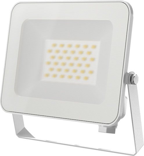 Fos me Στεγανός Προβολέας LED 30W Ψυχρό Λευκό 6500K IP65