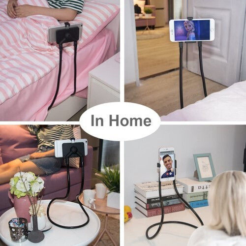 Lazy Hanging Mount Neck Holder for Mobile Phone in Black Colour