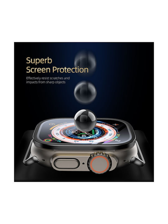 Tempered Glass Silikonhülle in Schwarz Farbe für Apple Watch Ultra 49mm