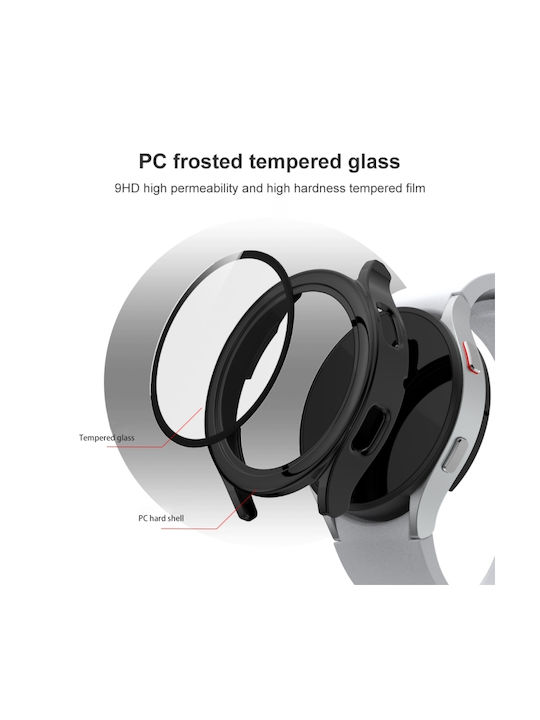 Plastic Case with Glass in Black color for Galaxy Watch 4 40mm