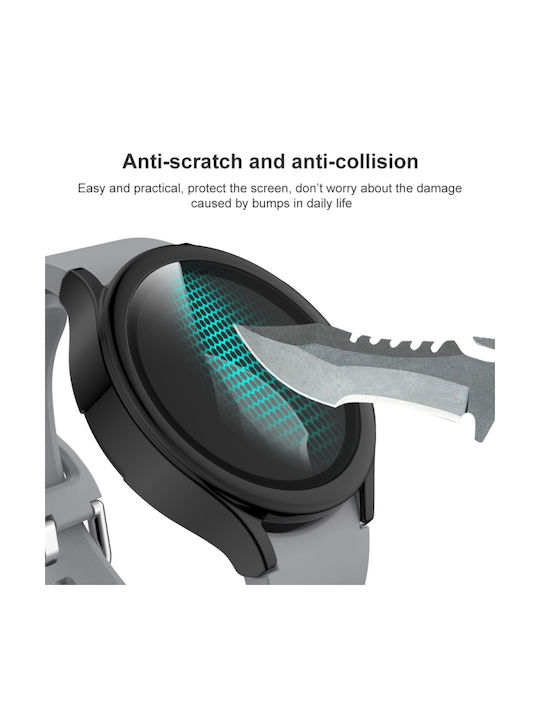 Plastic Case with Glass in Black color for Galaxy Watch 4 40mm
