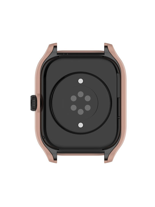 Plastic Case with Glass in Pink color for Amazfit GTS 4