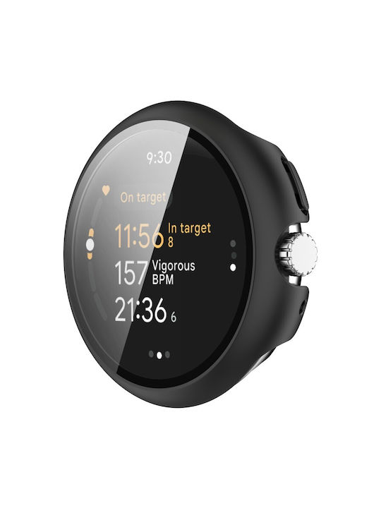 Πλαστική Θήκη με Τζαμάκι σε Μαύρο χρώμα για Google Pixel Watch 3 (45mm)