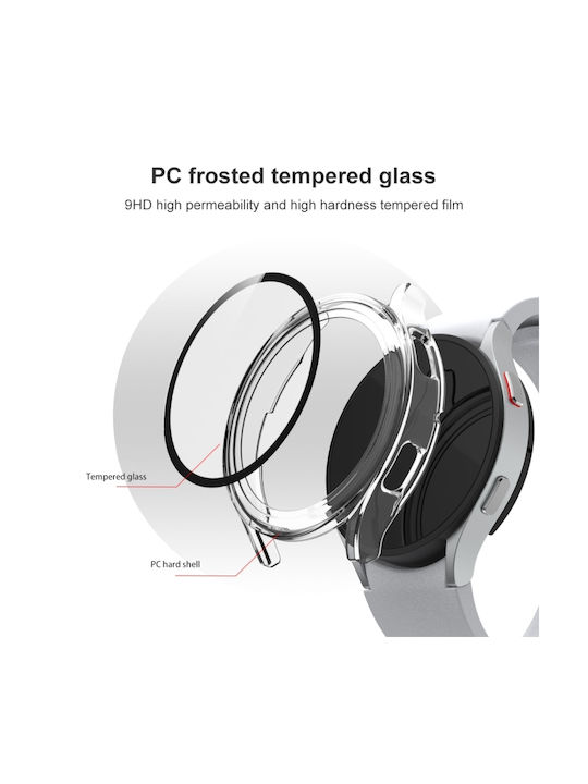 Plastikhülle mit Glas in Transparent Farbe für Galaxy Watch 4 40mm