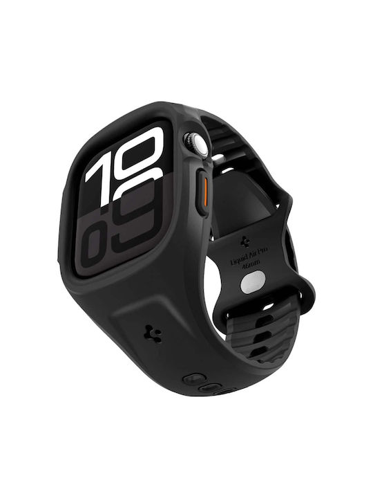 Spigen Liquid Air Pro Matte Silikonhülle in Schwarz Farbe für Apple Watch 10 46 mm