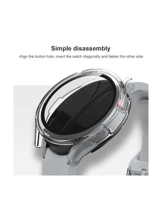 Plastikhülle mit Glas in Transparent Farbe für Galaxy Watch 4 40mm