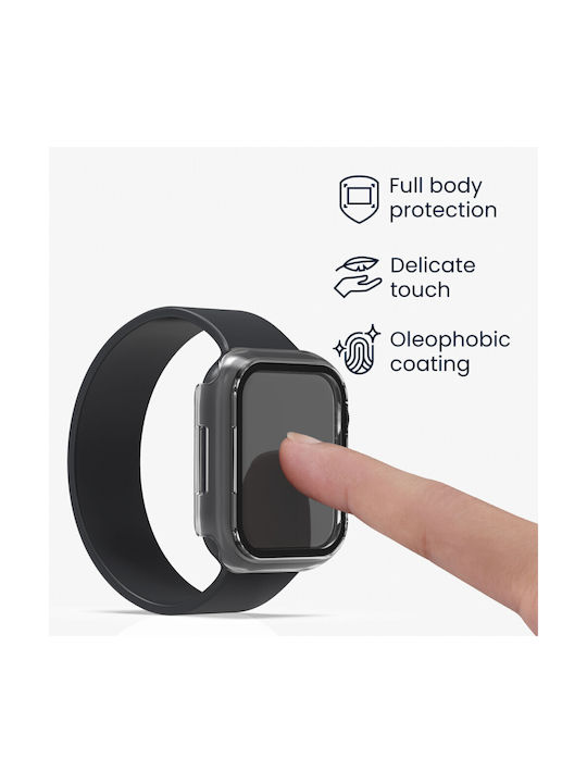 KWmobile Slim 2-Pack Carcasă Din Plastic Cu Geam Clear Și Negru Pentru Apple Watch 41mm