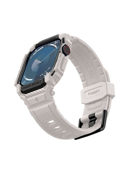 Spigen Rugged Armor Pro Θήκη Σιλικόνης σε Μπεζ χρώμα για Apple Watch 10 42mm