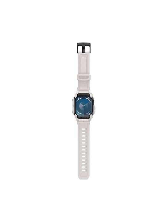 Spigen Rugged Armor Pro Θήκη Σιλικόνης σε Μπεζ χρώμα για Apple Watch 10 42mm