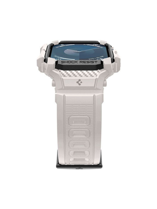 Spigen Rugged Armor Pro Θήκη Σιλικόνης σε Μπεζ χρώμα για Apple Watch 10 42mm