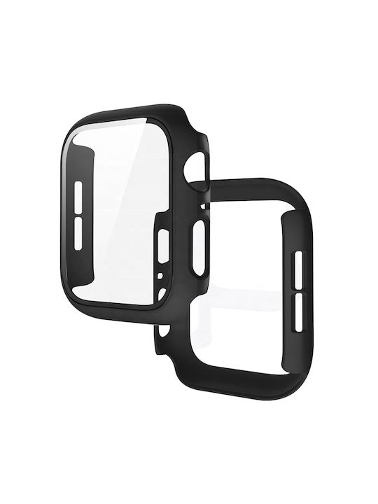 Protection Tempered Glass Plastic Case with Glass in Black color for Apple Watch 42mm