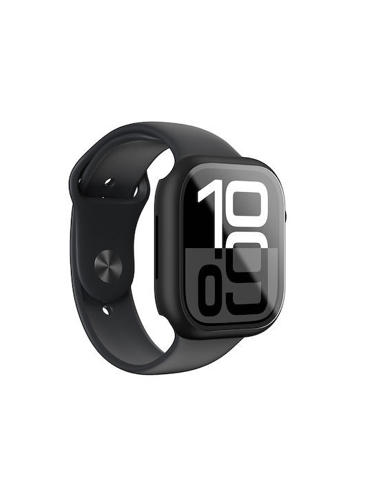 AmazingThing Radix Silicone Case in Black color for Apple Watch 46mm