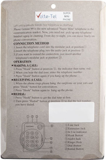 Volte-Tel Kabelgebundenes Telefon Büro Schwarz 8350856