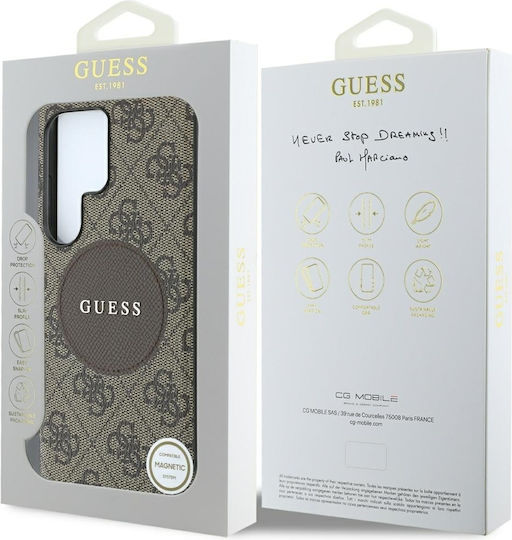 Guess Classic Back Cover Synthetic Leather Brown (Galaxy S25 Ultra)