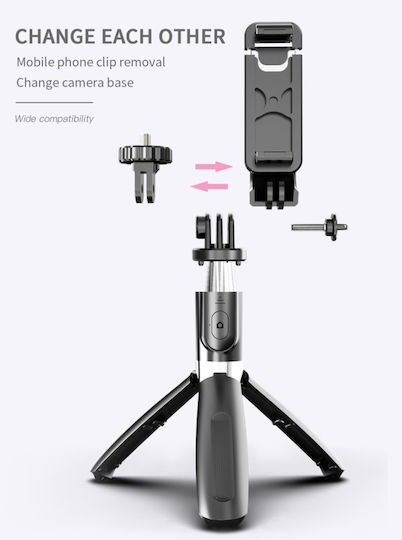 L02 Selfie Stick Trepied Pentru Telefon Mobil Bluetooth Negru