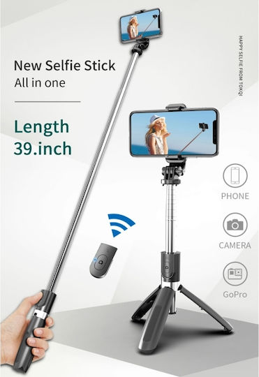 L02 Selfie Stick Trepied Pentru Telefon Mobil Bluetooth Negru
