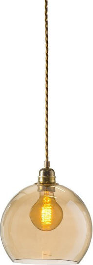 Ebb & Flow Blue Hanging Ceiling Light with Crystals for E27 Socket 22x22cm