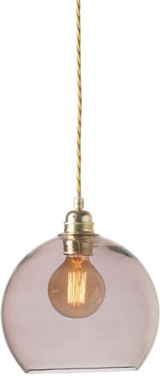 Ebb & Flow Blue Hanging Ceiling Light with Crystals for E27 Socket 22x22cm
