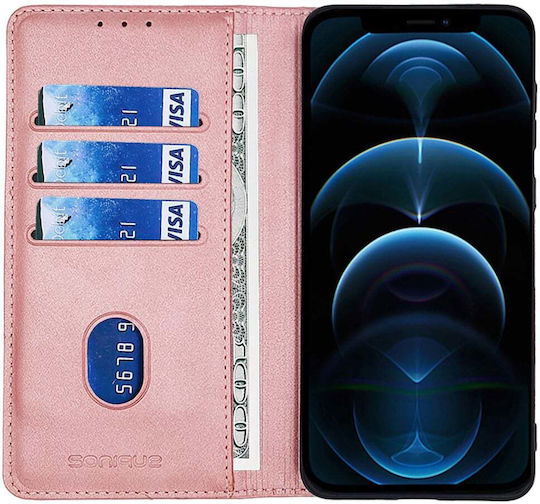 Vintage Magnet Wallet Sonique Motorola Edge 60 Fusion 5G Rose Gold Mobile Phone Case