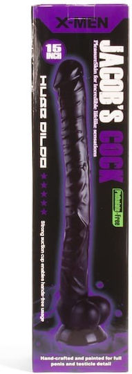 X-Men Jacob's Cock Ρεαλιστικό Dildo με Όρχεις και Βεντούζα Black 38cm