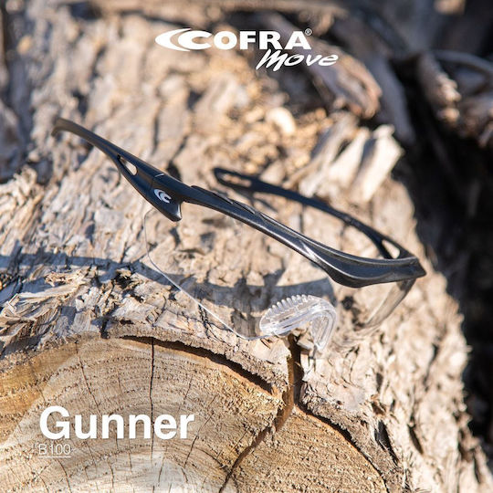 Cofra Shooting Glasses Gunner with Anti-Scratch Coating, Anti-Glare & UV Protection Black