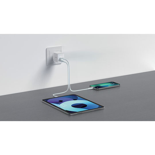 Riversong Φορτιστής Χωρίς Καλώδιο με Θύρα USB-A και Θύρα USB-C 20W Power Delivery Λευκός (PowerKub G20 Pro AD117W)