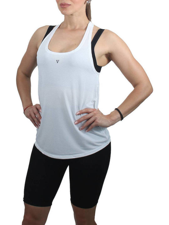 Damen Sport Top Ärmellos Schnell Trocknend Weiß