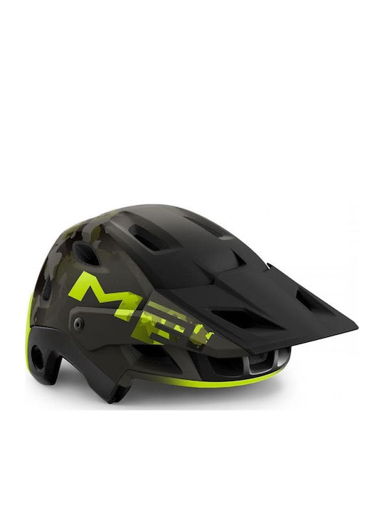 MET Parachute MCR Full Face Κράνος Ποδηλάτου Downhill / Βουνού Camo Lime Green/Matt Glossy