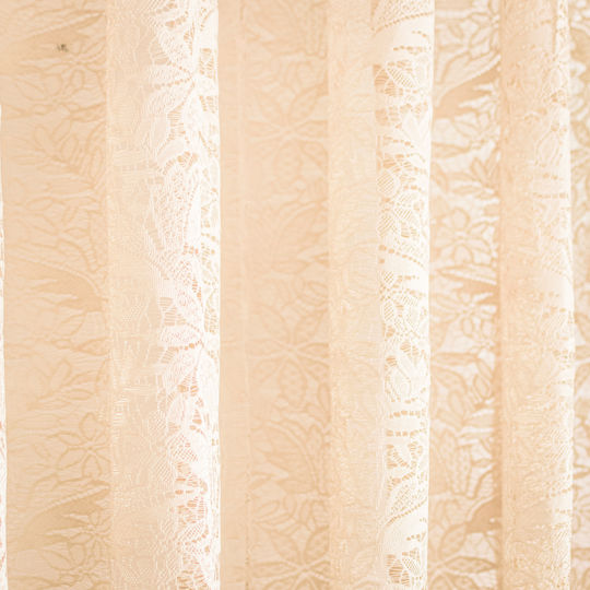 My Home Luxury Vorhang mit Bleistiftfalten Spitze Ecru 280x270cm