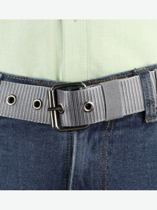 Roza Wide Men's Belt Fabric Webbing Belt Gray
